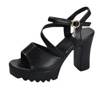 Cuwtheugwg Femmes Sandales Confortable Ete Chaussures De Marche À Plateforme Paillette Pantoufles Compensées Chaussons Basket Femme Mules Cuir Printemps Sneakers Pieds Larges (Le noir,37)