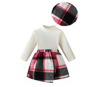 Cuwtheugwg Générique Ensemble Bébé Garçon 2Pcs Pull Manches Longues Jupe À Boutons Tenue Automne Hiver Vêtements Survêtement De Sport 1 Moi Fille Pas Cher Cadeaux Cadeau (Rouge,12-18 mois)
