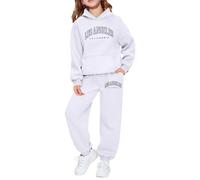 Cuwtheugwg Générique Ensembles Enfant Fille Peluche Pull Doux 2Pcs Ensemble Automne Printemps Tenues Vêtements Garçon 2 Pcs 3 Pièce Tenue De Bebe Ans Enfants Street Dance Outfit (Blanc,5-6 ans)
