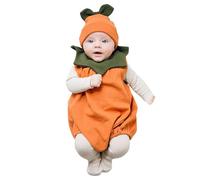 Cuwtheugwg Halloween Fille Garcon Costume Bebe Ensemble Tenues Carnaval Cosplay Tarte À La Citrouille Grenouillère Bébé Garçon Naissance Hiver Enfant 10 Ans Deguisement 3 (Orange#2,0-3 mois)