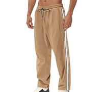 Cuwtheugwg Jogging Homme Pantalon Baggy Sweatpants Bodybuilding Côtelé Élégant avec Cordon De Serrage Hommes Cargo Poches Sport Long Story Short Classe Vetements Sports (Kaki,XL)