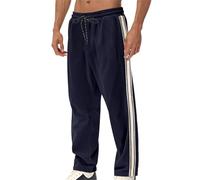 Cuwtheugwg Jogging Homme Pantalon Baggy Sweatpants Bodybuilding Côtelé Élégant avec Cordon De Serrage Hommes Cargo Poches Sport Long Story Short Classe Vetements Sports (Marine,XL)