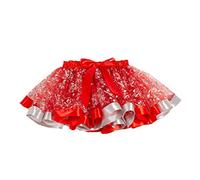 Cuwtheugwg Jupe Tutu en Tulle pour Filles À Paillettes Enfant Et Fille Robes de Danse Vintage Années 50 Pin Up Costume Carnaval Deguisement Costumes Ballets avec Bandeau (Blanc,5-8 Ans)