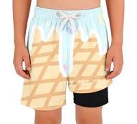 Cuwtheugwg Maillot De Bain Enfant Bébé Garçon Short Plage Vacances pour Enfants avec Cordons Serrage Réglables Mignon Imprimé Pas Cher Bebe Garcon 18 Mois 3 Ans Slip 14 (Beige,9-10 Ans)
