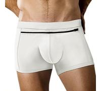 Cuwtheugwg Maillot De Bain pour Homme - Boxer avec Cordon Serrage Réglable Confortable Fantaisie Slip Blanc Bermudas Short Rose Culotte Push Up Fesse Et Ventre Plat Ete 2026 (Blanc,L)