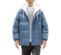 Cuwtheugwg Manteau Homme En Laine Chaud Blouson Militaire Doublure Chaude Classique Coupe Mince À Capuche Veste Hiver Gilet Tres De Chasse Pour Le Travail Plein Air Ski Motos (Bleu,4XL)