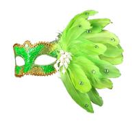 Cuwtheugwg Masque De Mascarade Femme Noël Fantaisie Pour Bal Masqué Venise Homme Máscara Mascarada Venecianas Hombres Mujeres Vintage Loup Demi-Forme Sexy Carnaval A Decorer Fête(Vert)