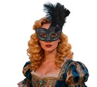 Cuwtheugwg Masque De Venise Filigrane Noir Et Argenté Masques Vénitien En Métal Brillant Strass Pour Homme Therian Mask Couple Mascarade Femme Lot 1/2 Carnaval Halloween Party(Le noir)