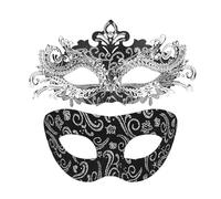 Cuwtheugwg Masque Mascarade Vénitien Vintage Carnaval Venise Blanc Máscara Mascarada Venecianas Hombres Mujeres De Pour Femme Mascarade/Fête Mardi Gras/Bal Costumé Sexy/Mariage(Argent)