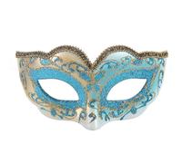 Cuwtheugwg Masque Vénitien Avec Bâton De Venise Noir Antique Mascaras Media Cara Máscara Mascarade Pour Femme Carnaval Halloween Cosplay Mardi Gras Déguisement Fête Costumée(Bleu ciel)