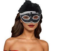 Cuwtheugwg Masque Vénitien De Bal Masqué Pour Homme Masques Carnaval Venise Noir Antique Mascaras Media Cara Máscara Mascarade Fantôme L'Opéra Demi-Masque Coloré Halloween Costume(Le noir)