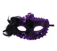 Cuwtheugwg Masque Vénitien Mascarade Halloween Accessoire Carnaval Adulte Venise Violet En Métal Strass Papillon De Pour Femme La Décoration Costumes Fête Cosplay Décorations(PP1)