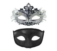 Cuwtheugwg Masque Vénitien Masques De Bal Masqué Noir Dentelle Carnaval Mascarade Fêtes Accessoires Déguisement-Doré Femme Venise Coloré Pour Le Halloween Fasching Masquerade(Le noir)