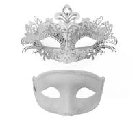 Cuwtheugwg Masque Vénitien Masques De Bal Masqué Noir Dentelle Carnaval Mascarade Fêtes Accessoires Déguisement-Doré Femme Venise Coloré Pour Le Halloween Fasching Masquerade(Blanc)