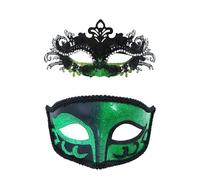Cuwtheugwg Masques Vénitiens Avec Plumes Pour Femme Masqué Homme Masque Venise Rouge Carnaval Mascarade Fêtes Accessoires De Déguisement Halloween Cosplay Mardi Gras Party(Vert)