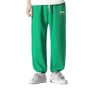 Cuwtheugwg Pantalon Jogging Homme Baggy Survetements Japonais en Velours Kirakuco Large d'hiver avec Poche De Course Long pour Short Muay Thai Slim Fit Stretch Survetement (Vert,L)