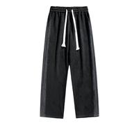 Cuwtheugwg Pantalons De Sport Homme Grande Taille avec Cordon Serrage Et Poches Pantalon Décontracté Jogging Long Story Short Large Uni Casual Simple Personnalité Rue Mode (Le Noir,XXL)