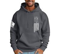 Cuwtheugwg Pull Homme Hiver Pulls Micropolaire en Grandes Tailles du M Au 5XL Sweat-Shirt Mi-Épais avec Imprimé Veste À Capuche Sweats Vert Noir Sweat Manga pour Hiver (Gris foncé,XL)