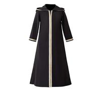 Cuwtheugwg Qamis Enfant Garcon Fille De Ramadan À Manches Longues Caftan Abaya Marocaine Robe D’Arabie Saoudite Islamique Vêtements Prière Djellaba Garçon Thobe Musulmane (Le Noir,3-4 Ans)