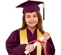 Cuwtheugwg Robe De Remise des Diplômes pour Enfants,Chapeau De Diplôme Bachelor Réglable Photographie De Toge Diplome Blanche Cadeaux Enfants 10 Ans Remise Étudiant Graduation Costume