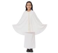 Cuwtheugwg Robes Musulmanes pour Les Filles Garçon Caftan Islam Abayas Garçons Modeste Robe Longue Tenue De Priere Musulmane Djellaba Manches Longues Abaya Qamis Hijab Enfants (Blanc,2-3 Ans)