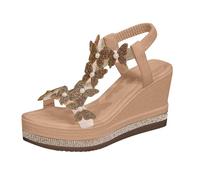 Cuwtheugwg Sandale Femme Sandales Chaussures Compensées Style Espadrille Pour Orthopédique Pantoufles Avec Soutien De La Voûte Plantaire Basket Sans Lacets Sabot Bloc Mode (Kaki,40)