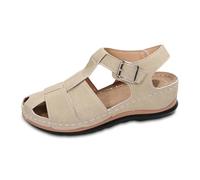 Cuwtheugwg Sandales Confortables Pour Femme Confortable Chaussures Bohême Art Pantoufles Compensées Chaussons Baskets Sans À Mémoire De Forme Mules Été Confort Mousse (Beige,40.5)