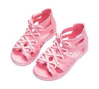 Cuwtheugwg Sandales D'Été Pour Filles Et Garçons Chaussures De Marche Ouvertes Kids Avec Talon Bloc Stable Fille 32 Cuir Chaussure 27 Claquettes Enfant Claquette 35 (Rose,31.5)