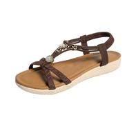 Cuwtheugwg Sandales Et Nu-Pieds Femme Chaussures Compensées Style Espadrille Pour Sandale Plate Pantoufles Chaussons Basket Léger Décontracté Respirant Sabot De Bloc D'Été (Brun,40)