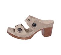Cuwtheugwg Sandales Et Nu-Pieds Femme Chaussures Danse Latine Paillette Pantoufles Avec Soutien De La Voûte Plantaire Basket Rouge Mules Talon Claquettes Point Reflexologie (Kaki,38.5)