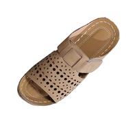 Cuwtheugwg Sandales Femme Chaussures De Marche Pour Femmes Paillette Pantoufles Compensées Chaussons Basket Plateforme Mules Plates Sneakers Ete Pieds Larges Été Confortable (Kaki,37.5)