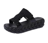 Cuwtheugwg Sandales Femme Été Confortable Chaussure Orthopédique En Caoutchouc Pantoufle Extérieures Intérieures Taille 36-41 Eu Basket Leopard Sabot De Jardin Tongs Mode (Le noir,40)