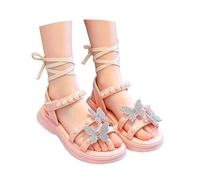 Cuwtheugwg Sandales Filles Été Chaussure De Princesse Fille Bout Ouvert Bebe 23 Chaussures Bateau Et Mocassins Pour Cadeau Soirée Mariage Noël Carnaval Chausson 31 (Rose,30)