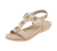 Cuwtheugwg Sandales Plates D'Été Femme Chaussure Orthopédique Été Été Compensées Pantoufles Avec Soutien De La Voûte Plantaire Baskets Sans Laçage Sabot Bois Claquette (Kaki,36.5)