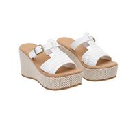 Cuwtheugwg Sandales Plates D'Été Femme Chaussures De Skateboard Pour Sandale Talon Pantoufles Comfy Piscine Et Plage Baskets Sans Laçage Femmes Sabot Jardin Chaussons Hommes (Blanc,40)