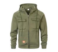 Cuwtheugwg Sweat A Capuche Homme Hommes Rival Fleece Raglan Manches Soft Pull Set-in Classic Sweat-Shirt Veste De Respirante avec Vélo Sweet À Rouge Col Montant pour Loup (armée Verte,M)