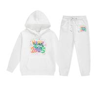 Cuwtheugwg Vêtements Bébé Garçon Naissance Sweat Molleton Fille Chat Dessin Animé Manche Longue Pantalons Set pour Tenue De Running Ensemble Enfant 4 Ans Filles (Blanc,6-7 Ans)