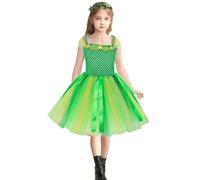 Cuwtheugwg Vêtements Père Noël Bébés Filles Costume De Lutin Déguisement Enfant Habillée Hiver Chic Ronde Robe Pas Cher Robes Noel Tenue Mon Premier Bebe Fille Pere (Vert,8-9 ans)
