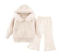Cuwtheugwg Vêtements pour Bébés Tout-Petits Haut À Manches Longues Pantalon Ou Jupe Ensemble De Enfants Danse Rue Filles Tenue Printemps Automne Hiver Bebe Garcon 3 Pcs (Blanc,100)