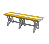CUXAHO Banc Utilitaire en Plastique ABS pour Piscine, Vestiaire, Douche, Salle de Bain, Spa et Salle de Sport, Banc Intérieur et Extérieur(Giallo,L125cm)