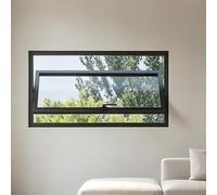 CUXAHO Fenêtre Rectangulaire Pivotante à 360°, Châssis en Alliage d'Aluminium avec Verre Trempé de 5mm, Fenêtre de sous-Sol et de Salle de Bain,Montage Affleurant(Nero,40x55cm)