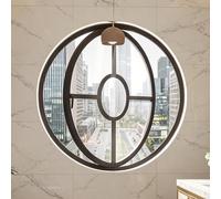 CUXAHO Fenêtre Ronde Pivotante à 360° Circulaire Rotative avec Verre Trempé, Encastrée Fenêtre De Cave Ventilation for Salle de Bain, Cuisine, sous-Sol(Nero,80cm)