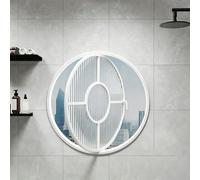 CUXAHO Fenêtre Ronde rotative Pivotante à 360° Circulaire avec Verre Trempé, Encastrée Fenêtre De Cave Ventilation for Salle de Bain, Cuisine, sous-Sol(Wit,70cm)