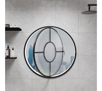 CUXAHO Fenêtre Ronde rotative Pivotante à 360° Circulaire avec Verre Trempé, Encastrée Fenêtre De Cave Ventilation for Salle de Bain, Cuisine, sous-Sol(Nero,45cm)
