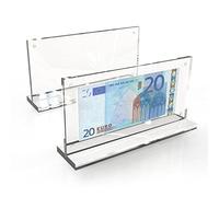 Cuyacili 2 pièces Cadre photo en acrylique transparent Présentoir de billets de banque Protection des billet de banque Protecteur de collection de papier 10x20 cm