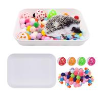 Cuyacili Kit d'accessoires pour Cage de hérisson avec 360 balles en Peluche et 8 balles clochettes pour Hamsters, Chatons et Autres Petits Animaux 23,5 x 17 x 4 cm