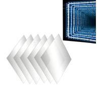 Cuyacili Lot de 6 plaques de miroir bidirectionnelles en acrylique transparent pour effet miroir infini, art de bricolage et projets d'éclairage créatifs - 30 x 30 cm