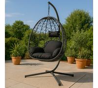 Cuzco fauteuil suspendu effet rotin noir