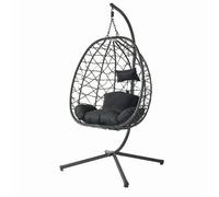 CUZCO - Fauteuil suspendu effet rotin noir