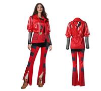 Cuzeolin Rise of Red Costume princesse rouge pour femmes - Ensemble complet d'Halloween Copslay - Tenue d'Halloween - Taille S